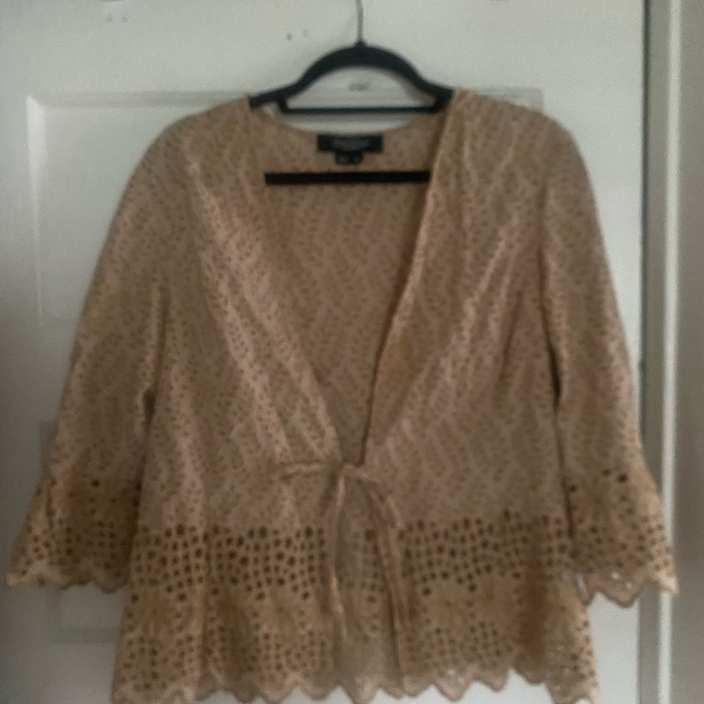 Peck & Peck Beige Lace Blouse